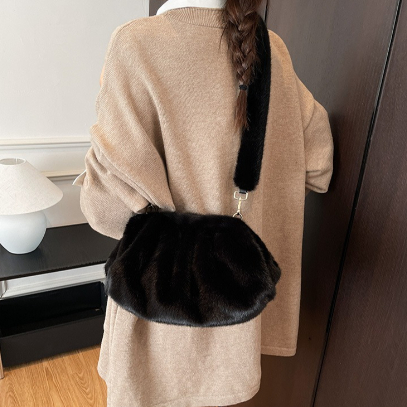 Embroidery Keychain - Winter Texture Simple Crossbody Bags Faux