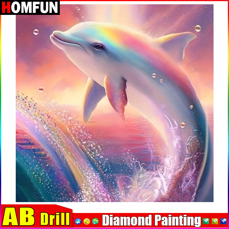 Embroidery Cross Stitch Patterns - HOMFUN AB Full Diamond Embroidery 