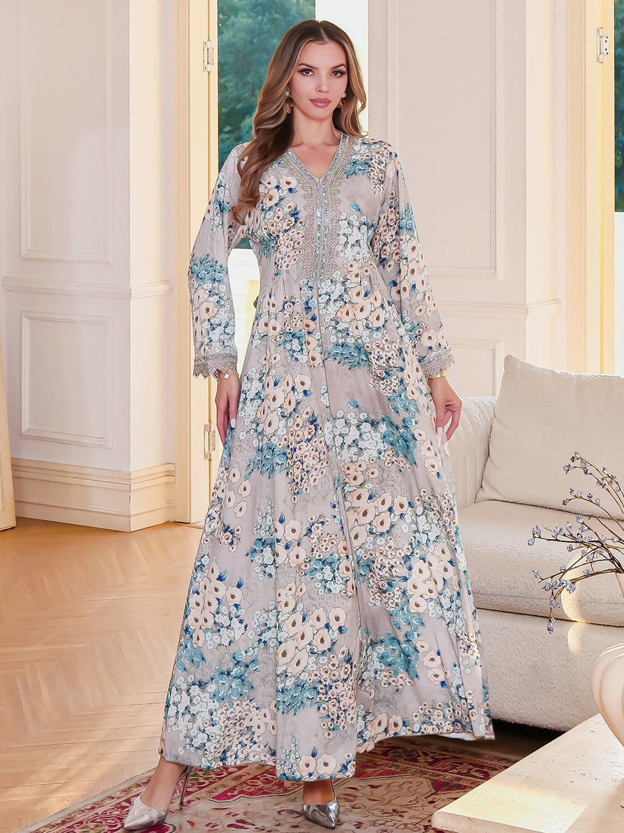 Muslim Women Dubai Abaya luxur - Embroidery Kebaya ulasan dan harga