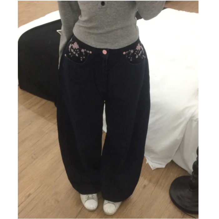 Sakura Embroidery Loose Scythe - Embroidery Jeans Sakura ulasan dan harga