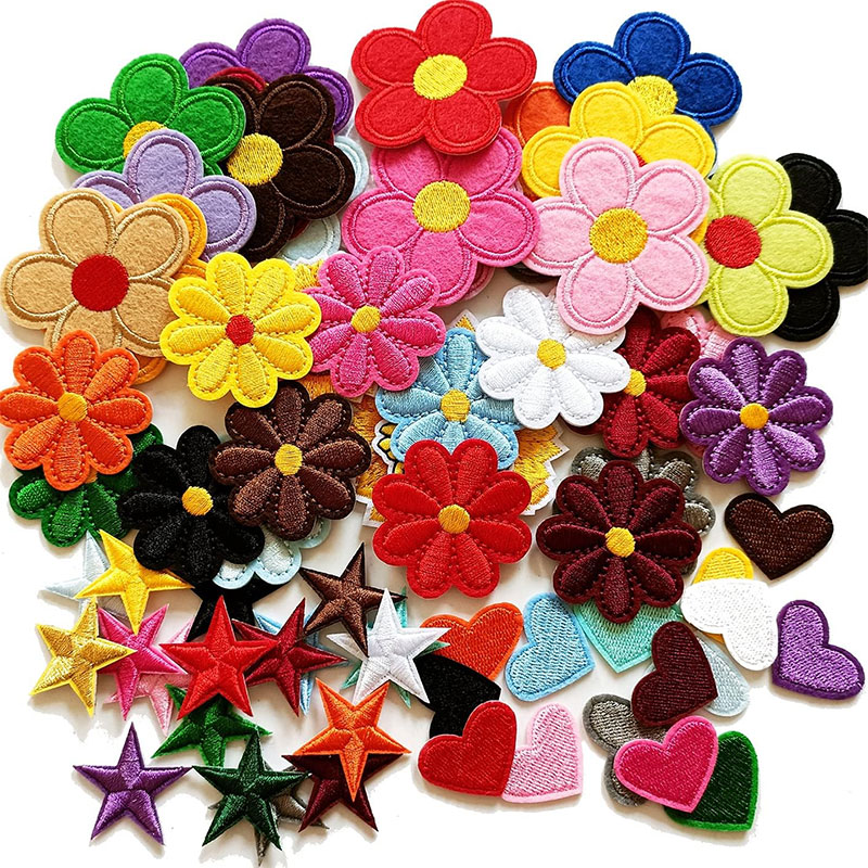 2-10Pcs Flower Iron on Patches - Embroidery Daisy Flower ulasan dan harga