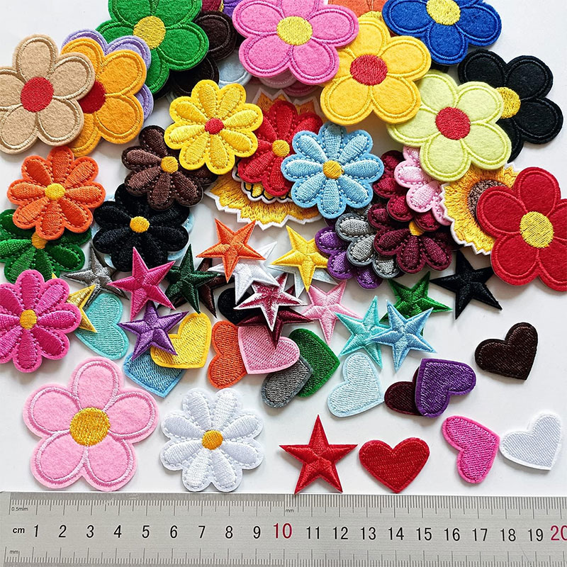 2-10Pcs Flower Iron on Patches - Embroidery Daisy Flower ulasan dan harga