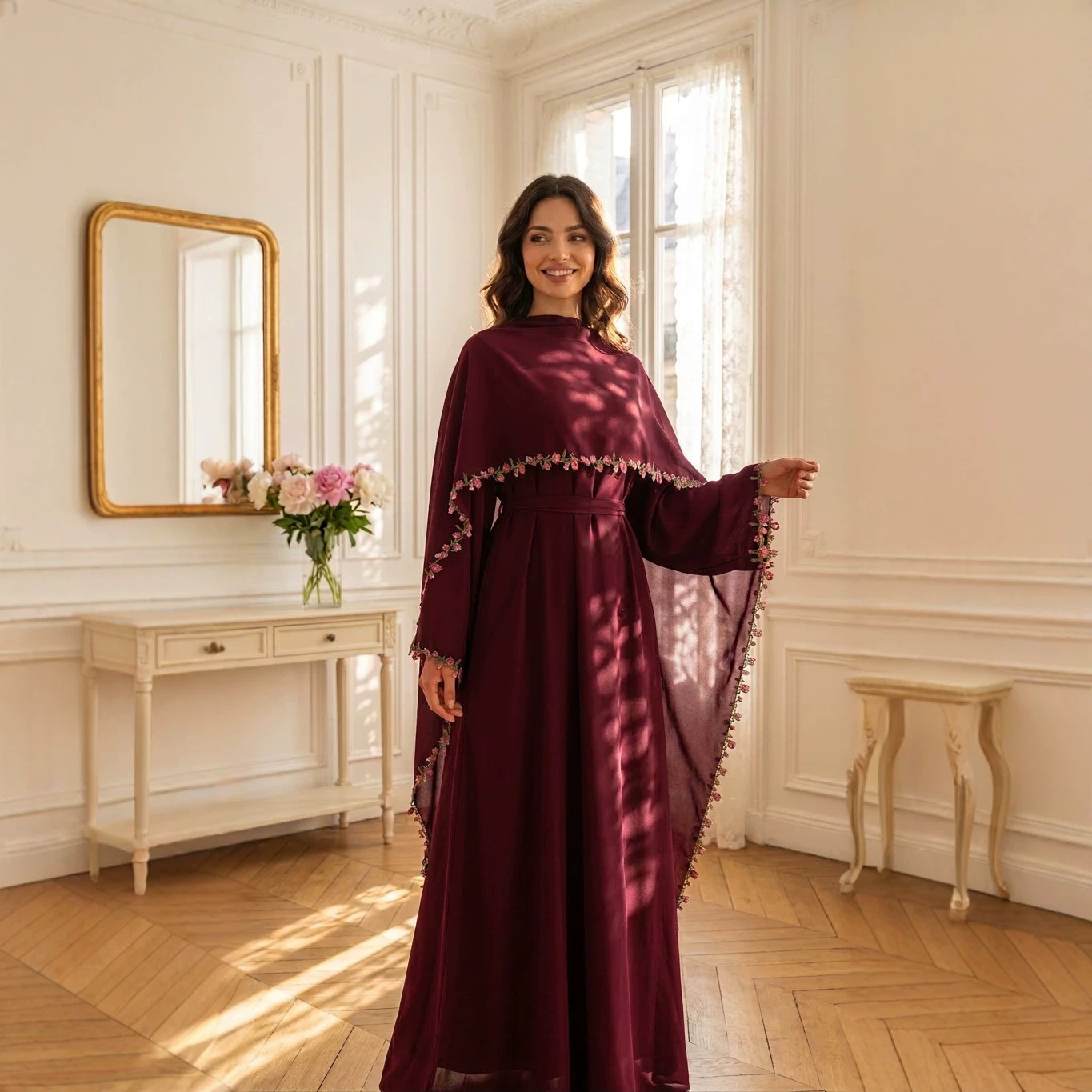 Elegant Embroidery Abayas Hija - Embroidery Kebaya ulasan dan harga