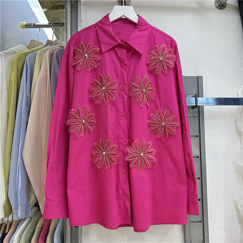 Blouses Women Shirt Vintage Tu - Embroidery Artwork ulasan dan harga