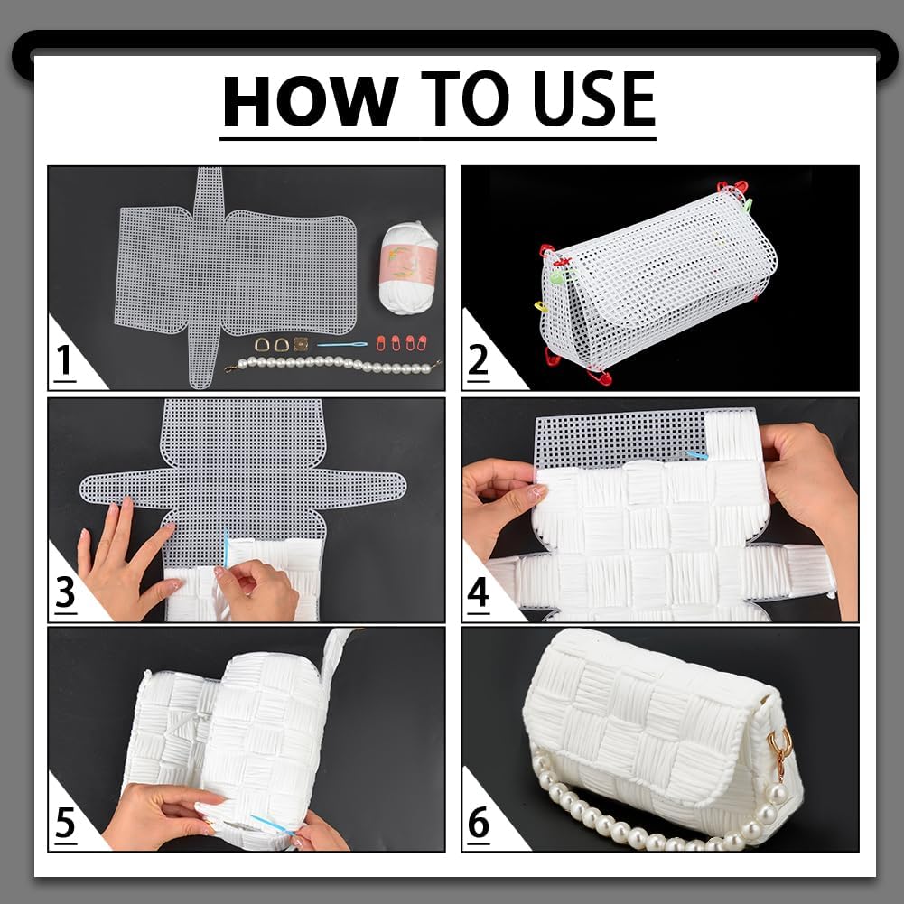 1-4Pcs Plastic Mesh Canvas She - Embroidery Bag ulasan dan harga