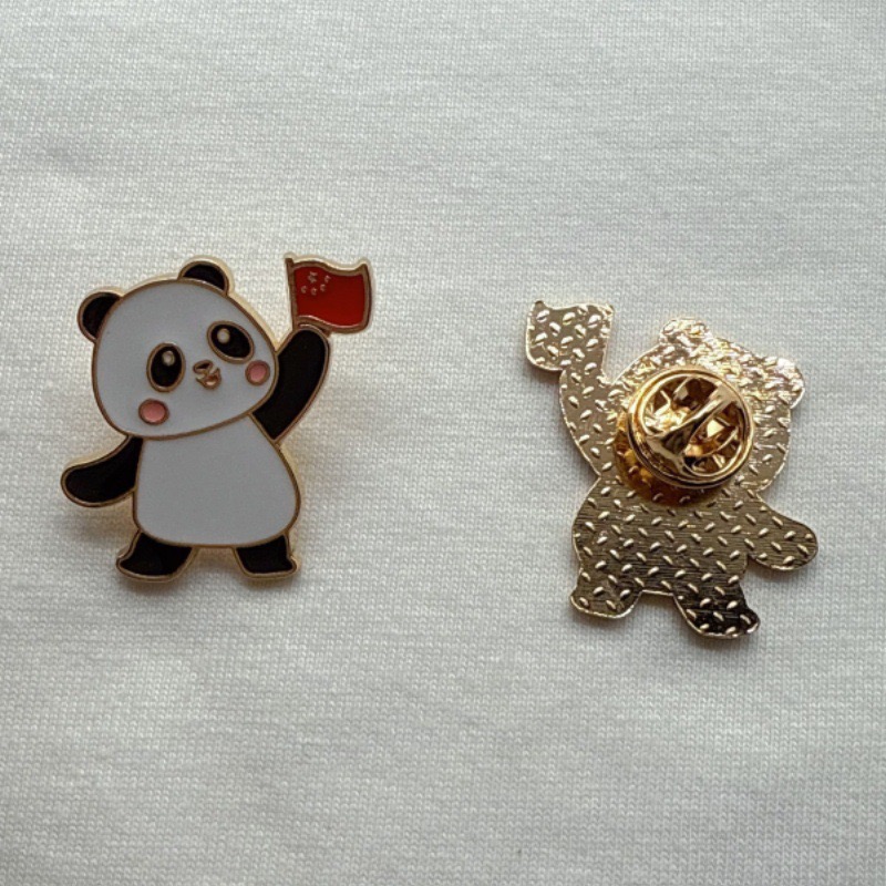 6pcs Cartoon China Panda Badge - Embroidery Fabric ulasan dan harga