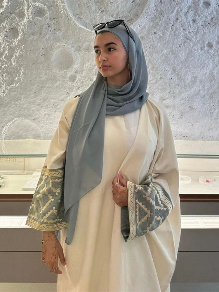 Eid Embroidery Kimono Abaya Du - Embroidery Kebaya ulasan dan harga