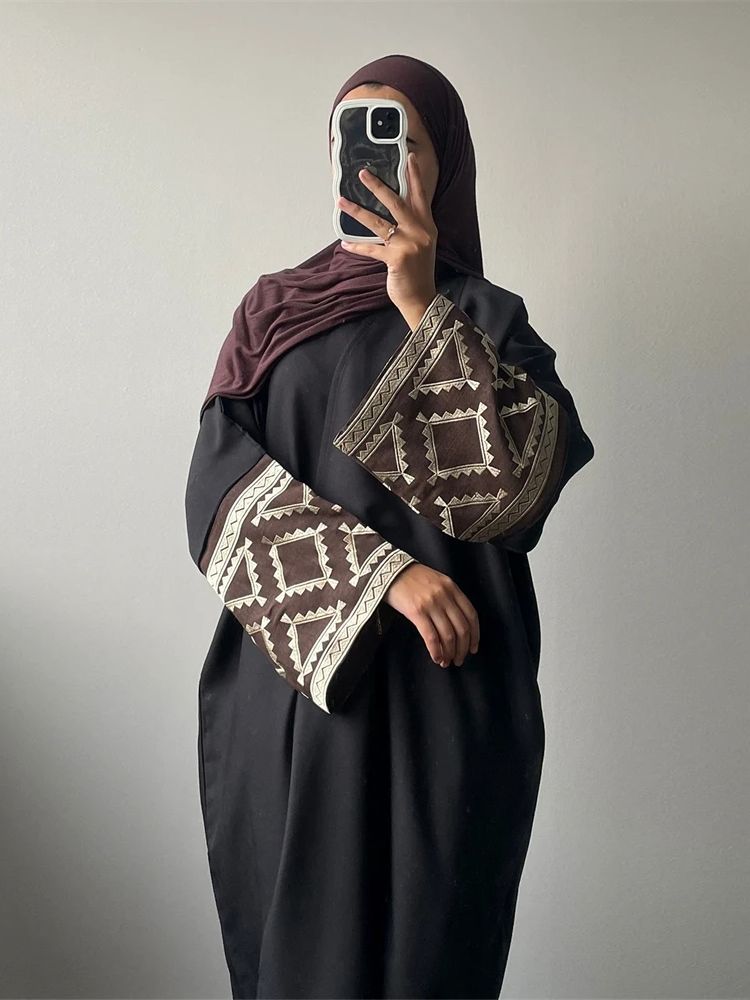 Eid Embroidery Kimono Abaya Du - Embroidery Kebaya ulasan dan harga