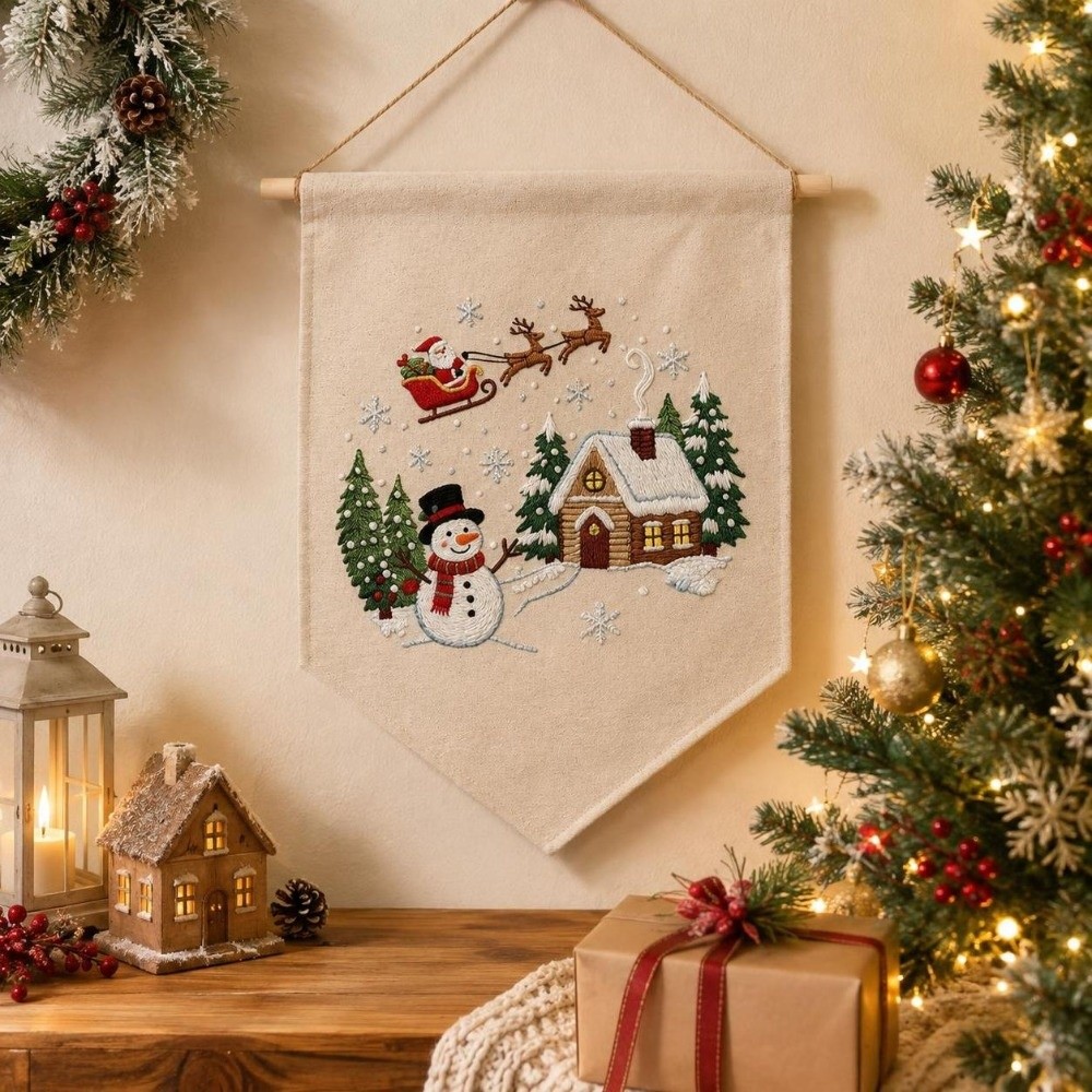 Handmade Christmas Embroidery  - Embroidery Xmas Tree ulasan dan harga