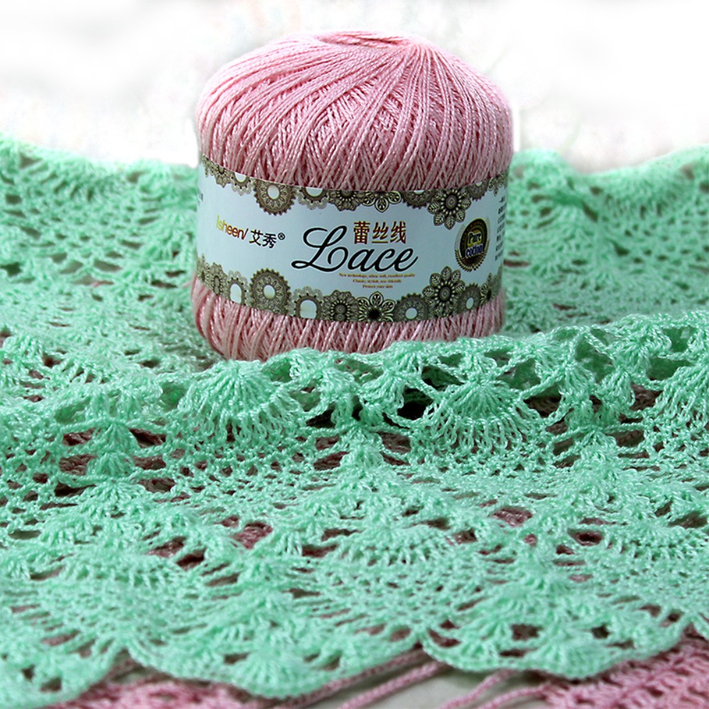 50g/Ball Soft Cotton Lace Yarn - Embroidery Thread Yarn ulasan dan harga