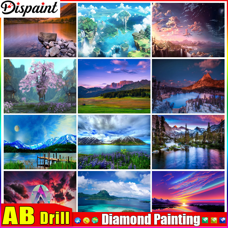 Dispaint AB Diamond Painting F - Embroidery Cross Stitch Patterns ulasan dan harga