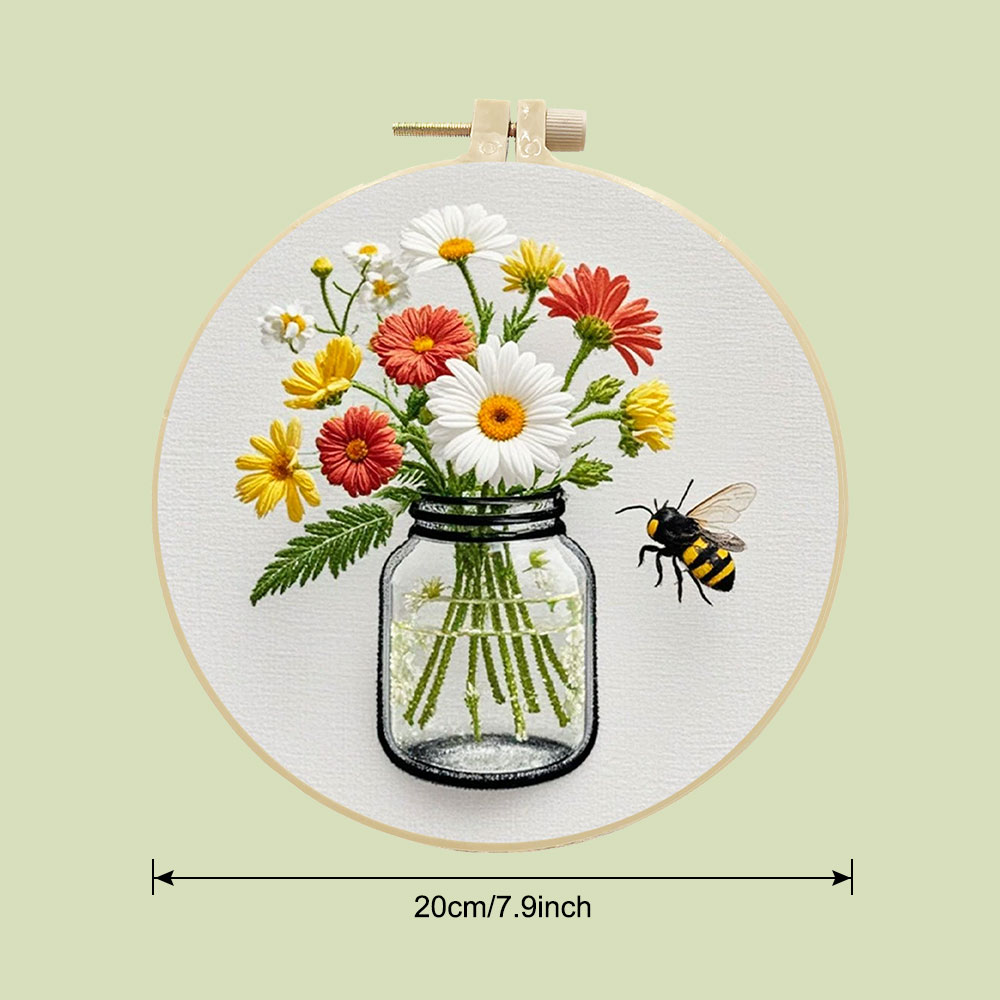 1PCS Diy Embroidery Kits Daisy - Embroidery Daisy Flower ulasan dan harga