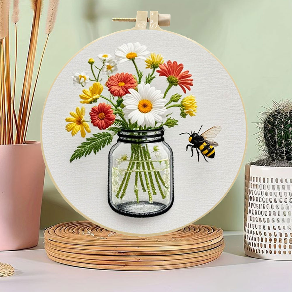 1PCS Diy Embroidery Kits Daisy - Embroidery Daisy Flower ulasan dan harga
