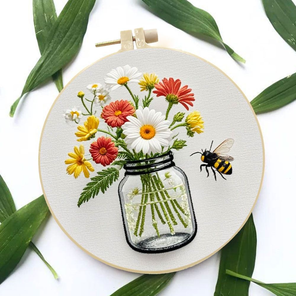 1PCS Diy Embroidery Kits Daisy - Embroidery Daisy Flower ulasan dan harga