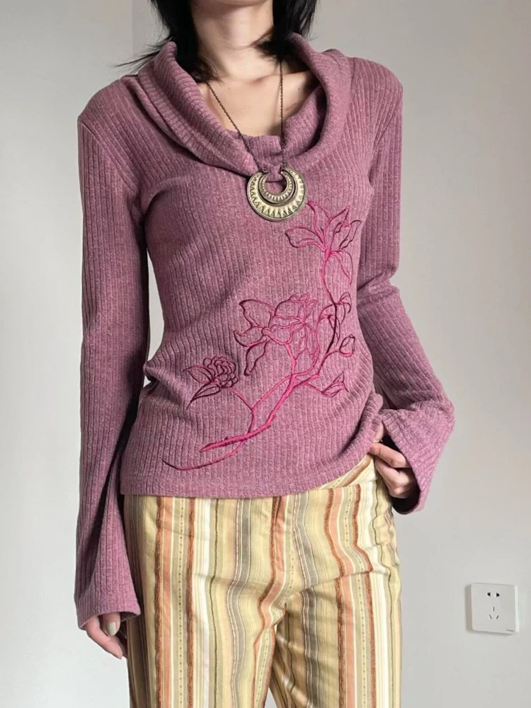 Purple Floral Embroidered Wome - Embroidery Thread Yarn ulasan dan harga