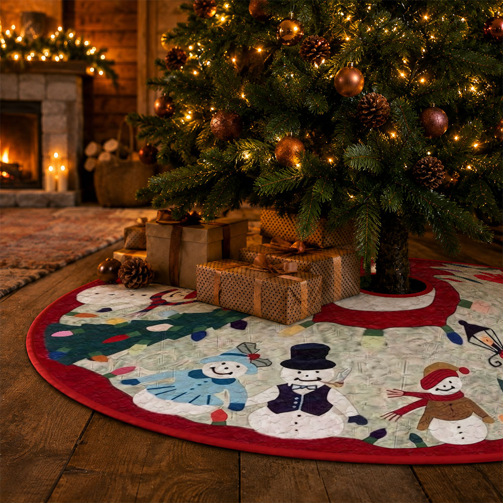 1pc Snowman Family Christmas L - Embroidery Xmas Tree ulasan dan harga