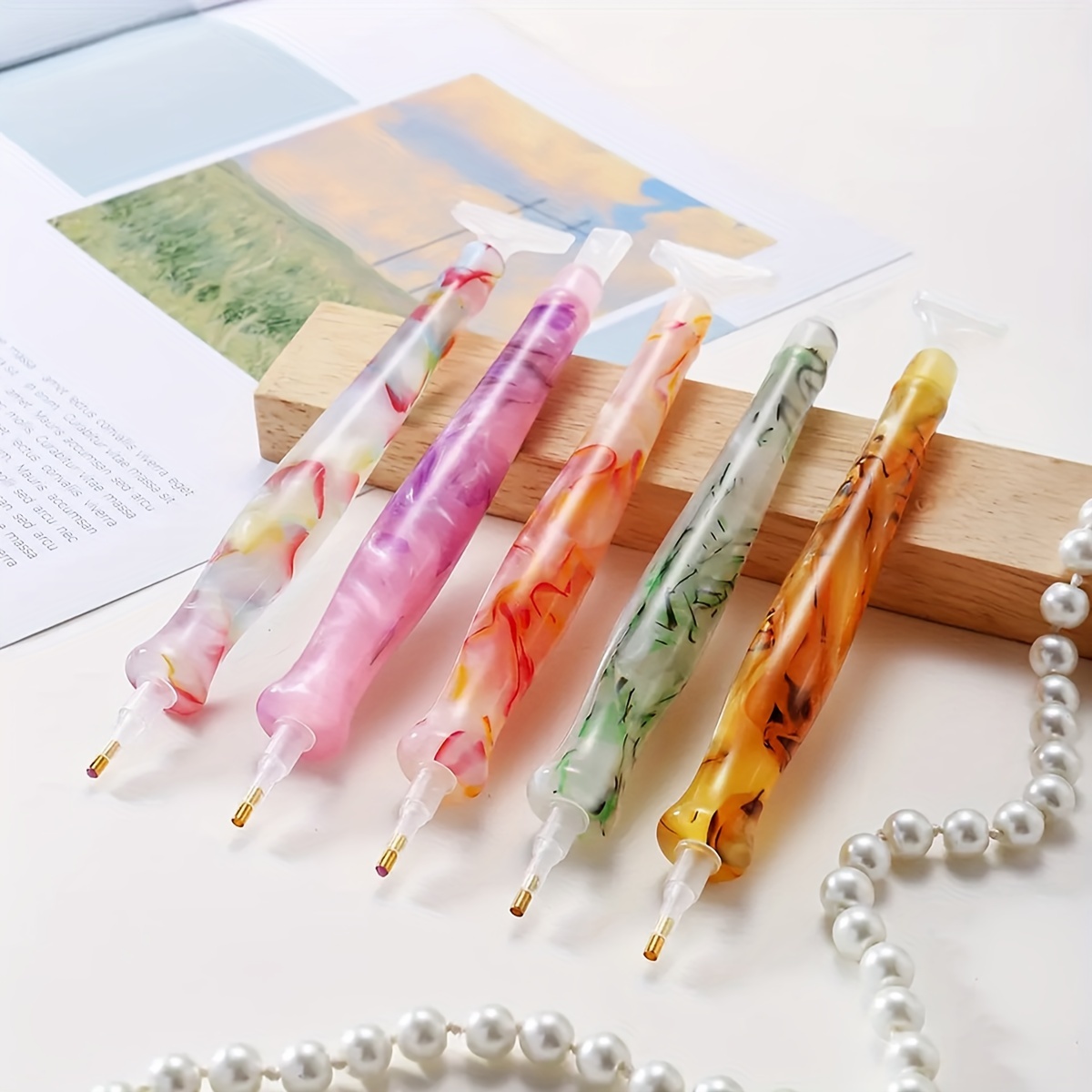 1pc Random Color Resin Retro D - Embroidery Needle Pen ulasan dan harga