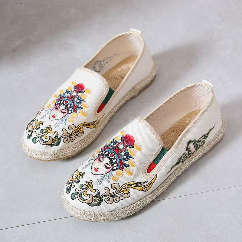 Women Flat Sole Embroidered Cl - Embroidery Fabric ulasan dan harga
