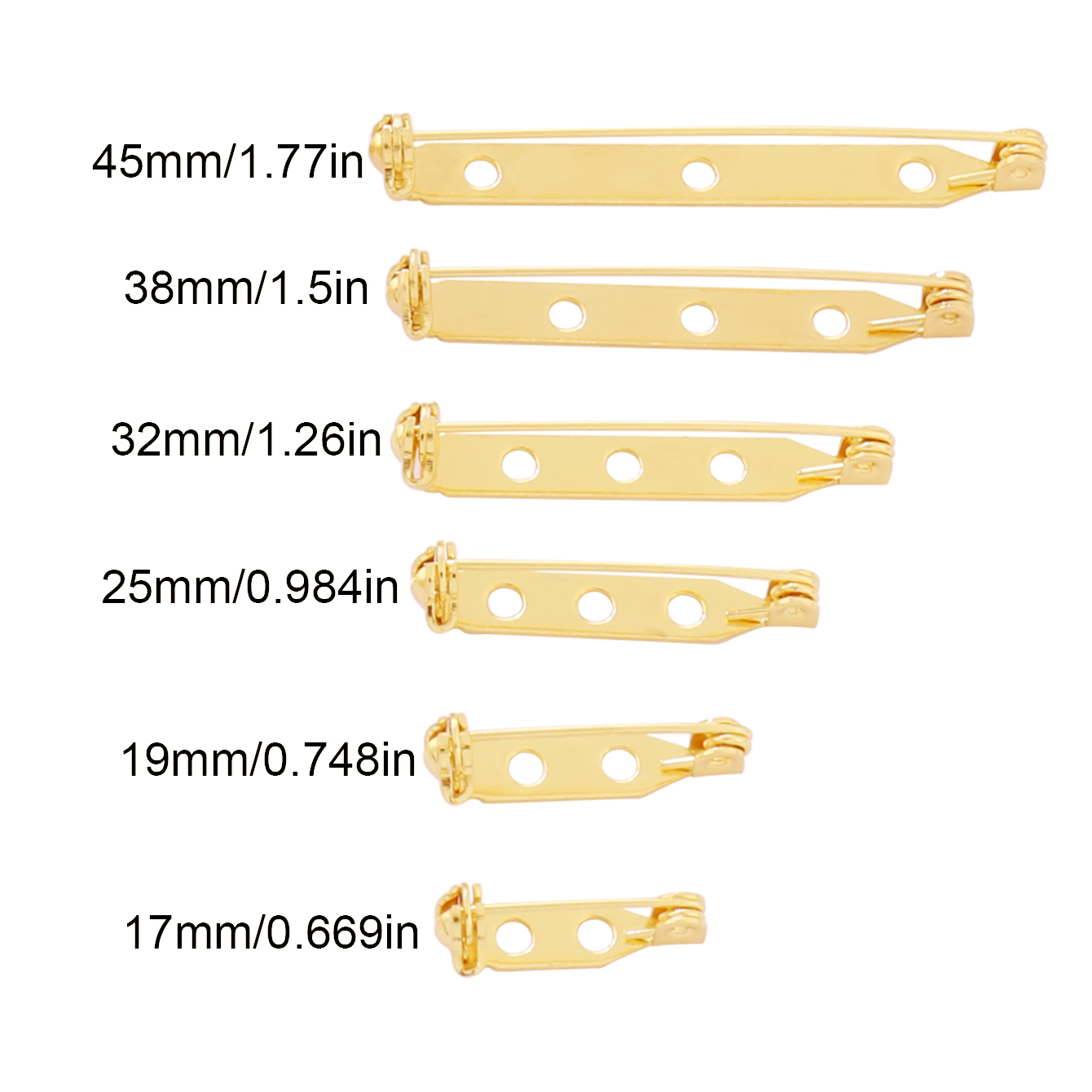 10pcs 17-45mm Brooch Clip Base - Embroidery Simple ulasan dan harga