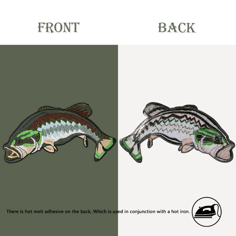 1PC Bass Embroidered Patch Fis - Embroidery Hat Machine ulasan dan harga