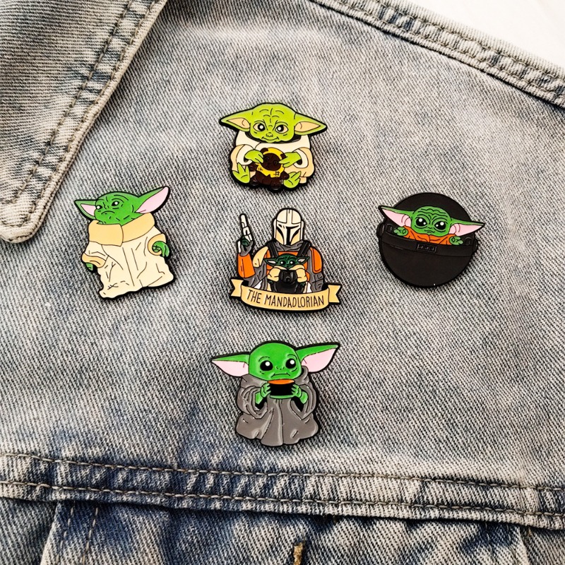 5pcs Cute cartoon Yoda badge s - Embroidery Textile ulasan dan harga
