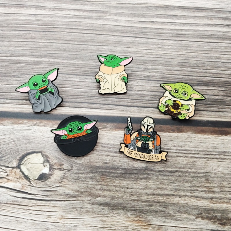 5pcs Cute cartoon Yoda badge s - Embroidery Textile ulasan dan harga