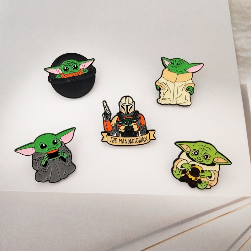 5pcs Cute cartoon Yoda badge s - Embroidery Textile ulasan dan harga