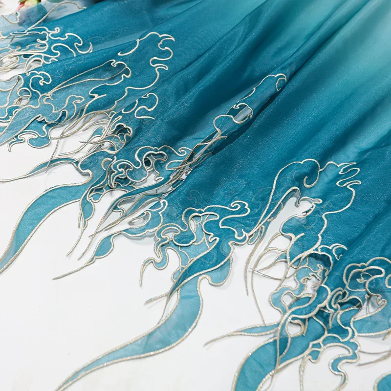 Chinese Style Embroidery Lotus - Embroidery Fabric ulasan dan harga