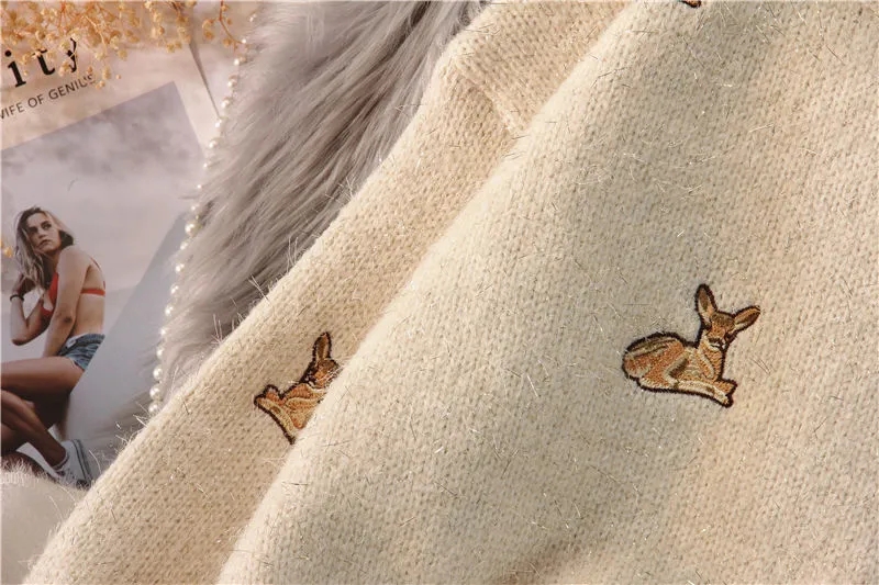 New Women's Sweater Kawaii Ulz - Embroidery Thread Yarn ulasan dan harga
