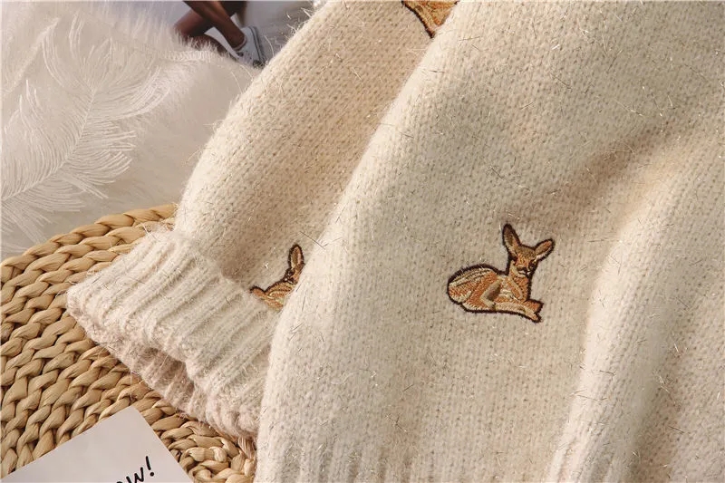 New Women's Sweater Kawaii Ulz - Embroidery Thread Yarn ulasan dan harga