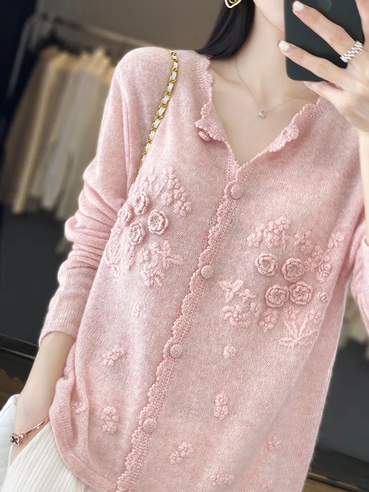 Women's 100% Pure Cashmere Car - Embroidery Thread Yarn ulasan dan harga