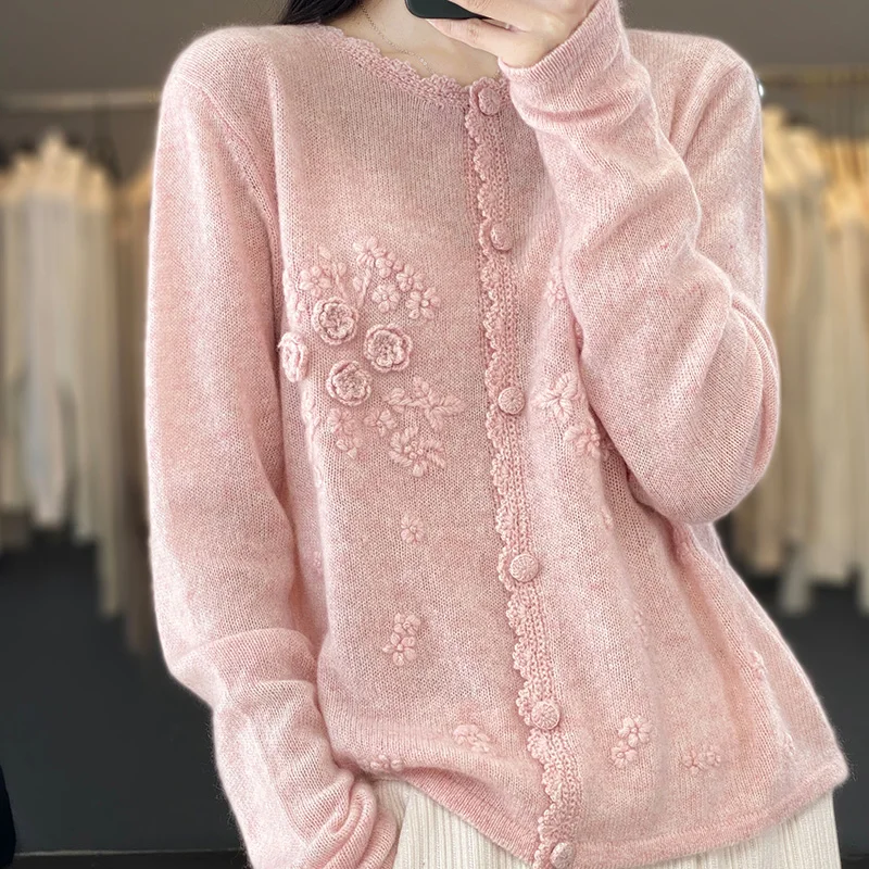 Women's 100% Pure Cashmere Car - Embroidery Thread Yarn ulasan dan harga