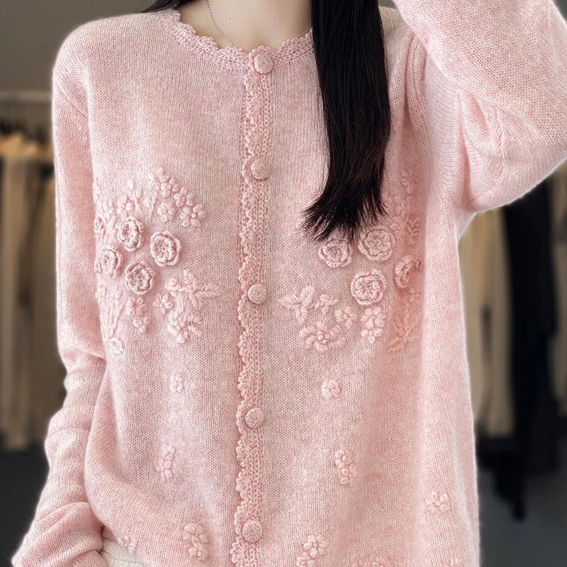 Women's 100% Pure Cashmere Car - Embroidery Thread Yarn ulasan dan harga