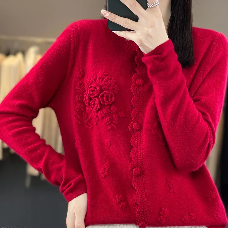 Women's 100% Pure Cashmere Car - Embroidery Thread Yarn ulasan dan harga
