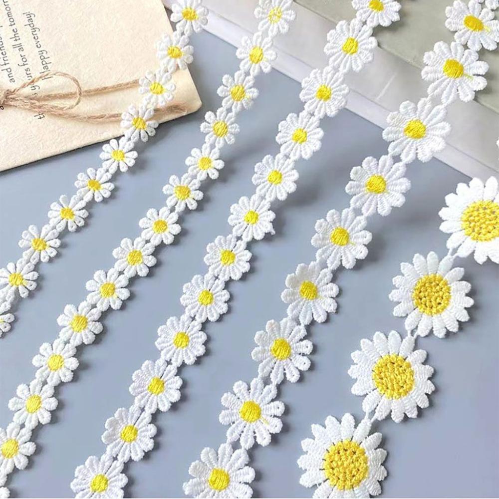 Beautiful White Embroidered Da - Embroidery Daisy Flower ulasan dan harga