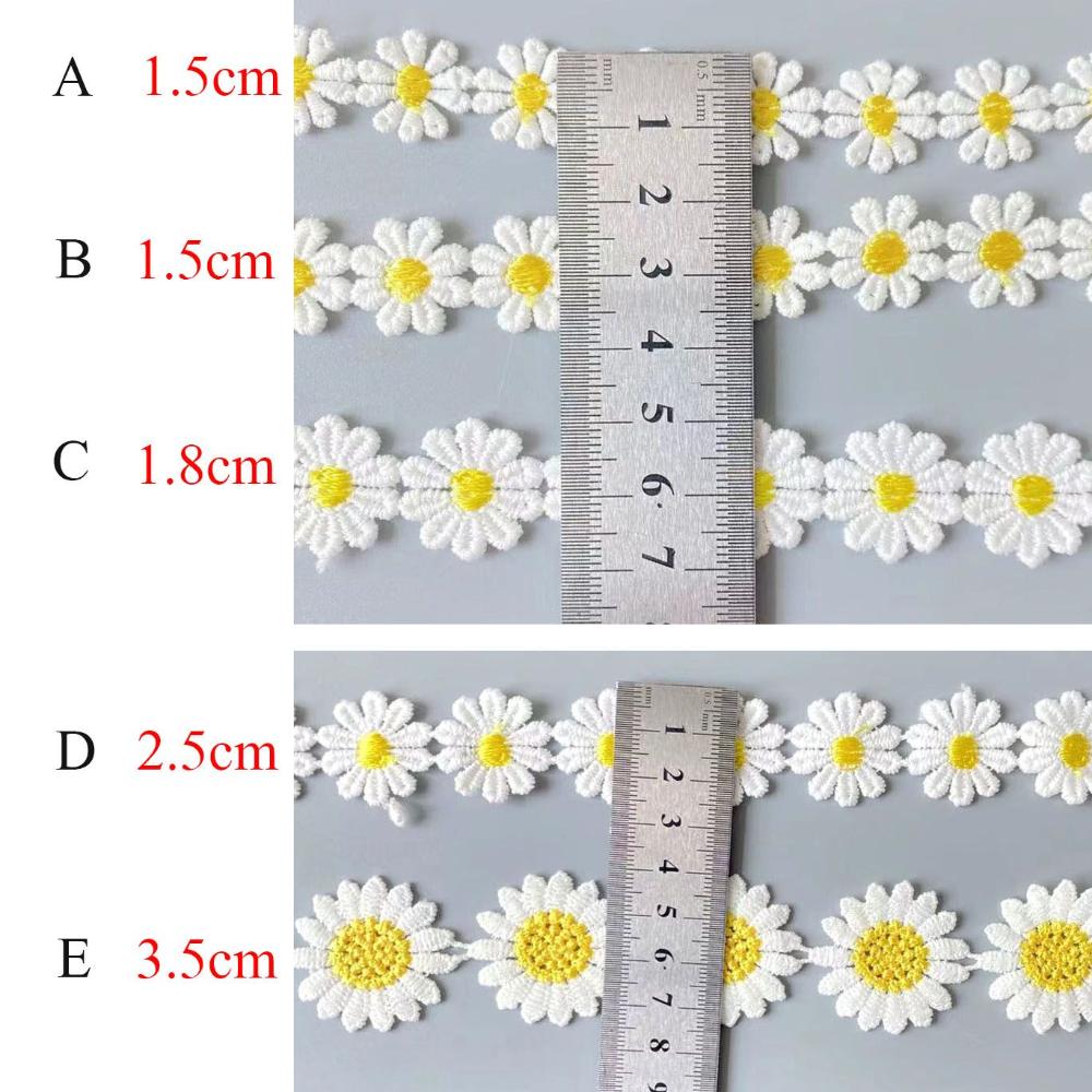 Beautiful White Embroidered Da - Embroidery Daisy Flower ulasan dan harga