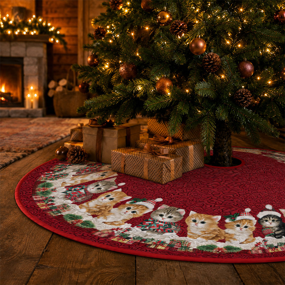 Jit 1pc Christmas Kitten Holly - Embroidery Xmas Tree ulasan dan harga
