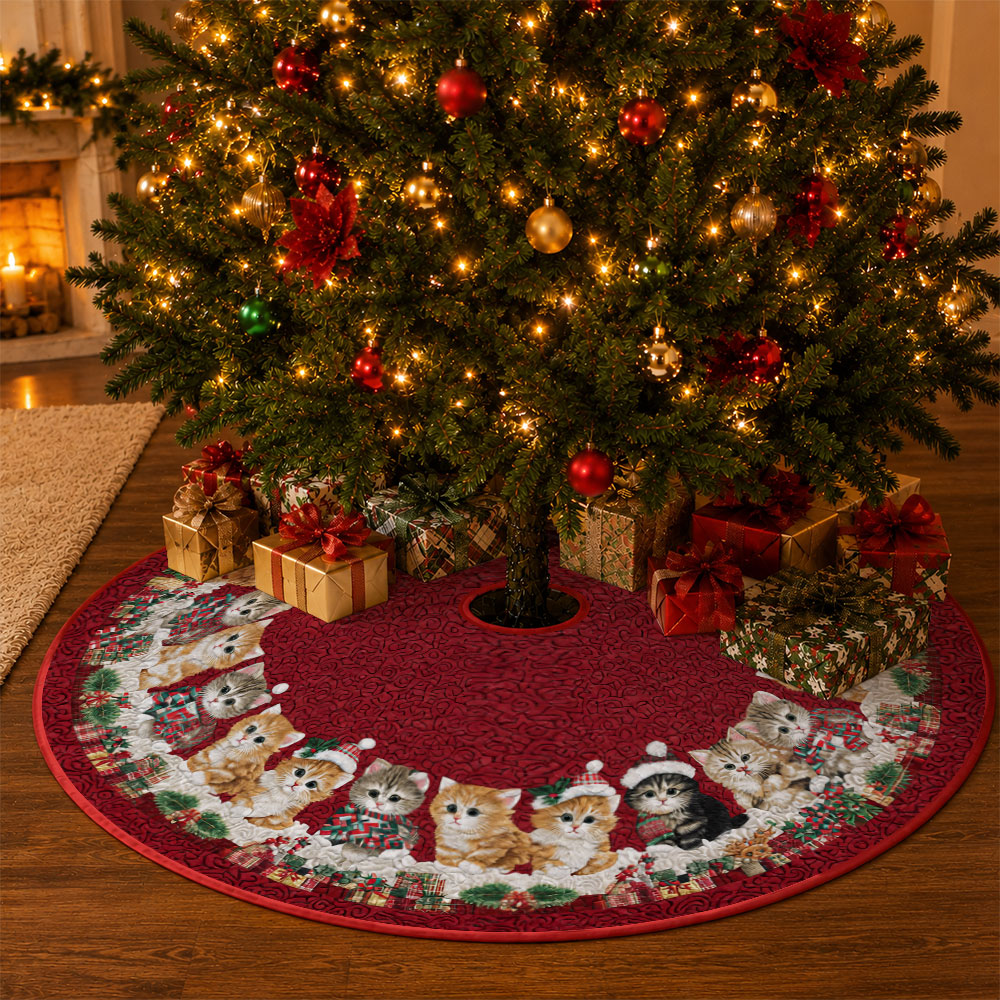 Jit 1pc Christmas Kitten Holly - Embroidery Xmas Tree ulasan dan harga