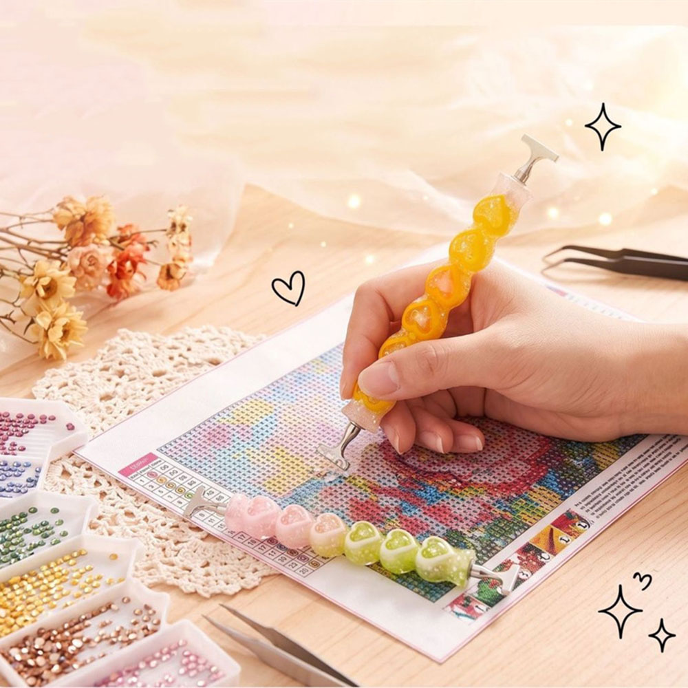 New Heart Shape Diamond Painti - Embroidery Needle Pen ulasan dan harga