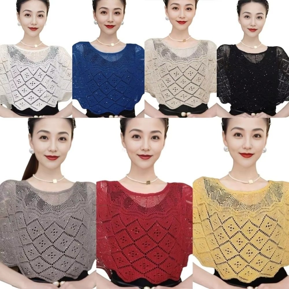 Pullover Style Crochet Shawl D - Embroidery Simple ulasan dan harga