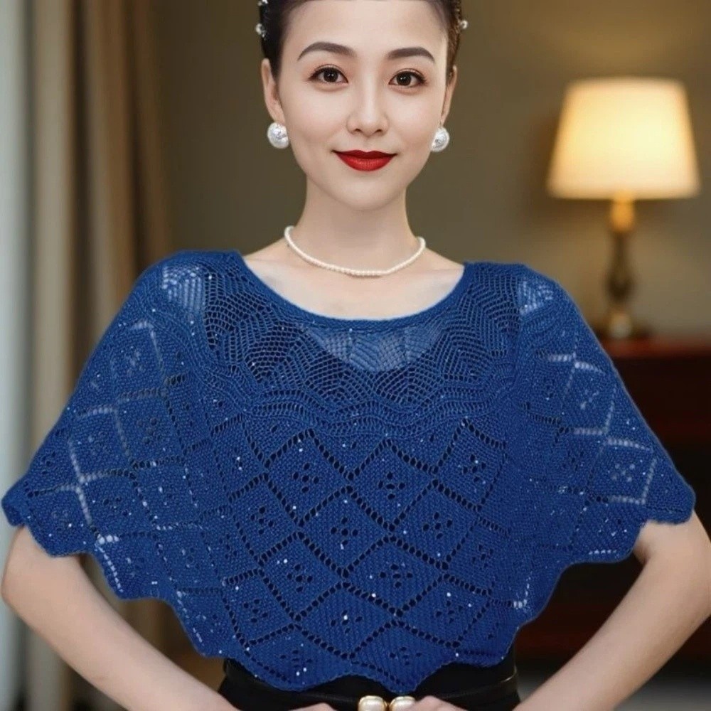Pullover Style Crochet Shawl D - Embroidery Simple ulasan dan harga