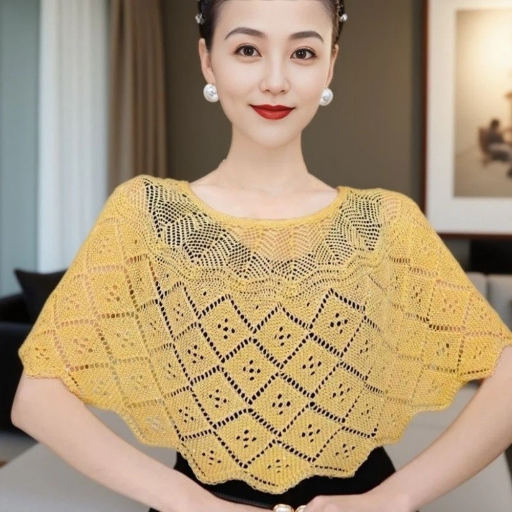Pullover Style Crochet Shawl D - Embroidery Simple ulasan dan harga