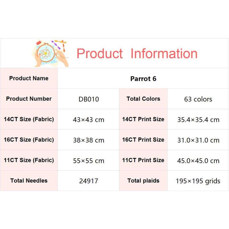 Bird Patterns Parrot Cross Sti - Embroidery Meaning ulasan dan harga