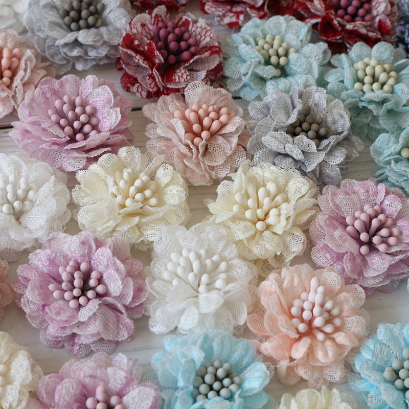 10Pcs 3CM Handmade Small Lace  - Embroidery Daisy Flower ulasan dan harga
