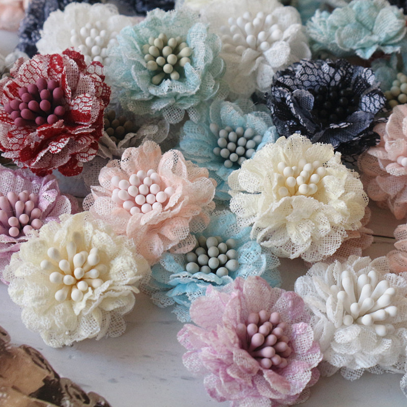 10Pcs 3CM Handmade Small Lace  - Embroidery Daisy Flower ulasan dan harga