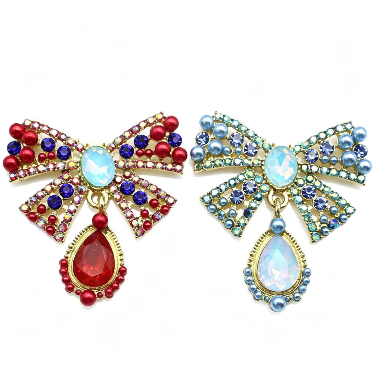 Gold Alloy Bow Crystal Rhinest - Embroidery Simple ulasan dan harga
