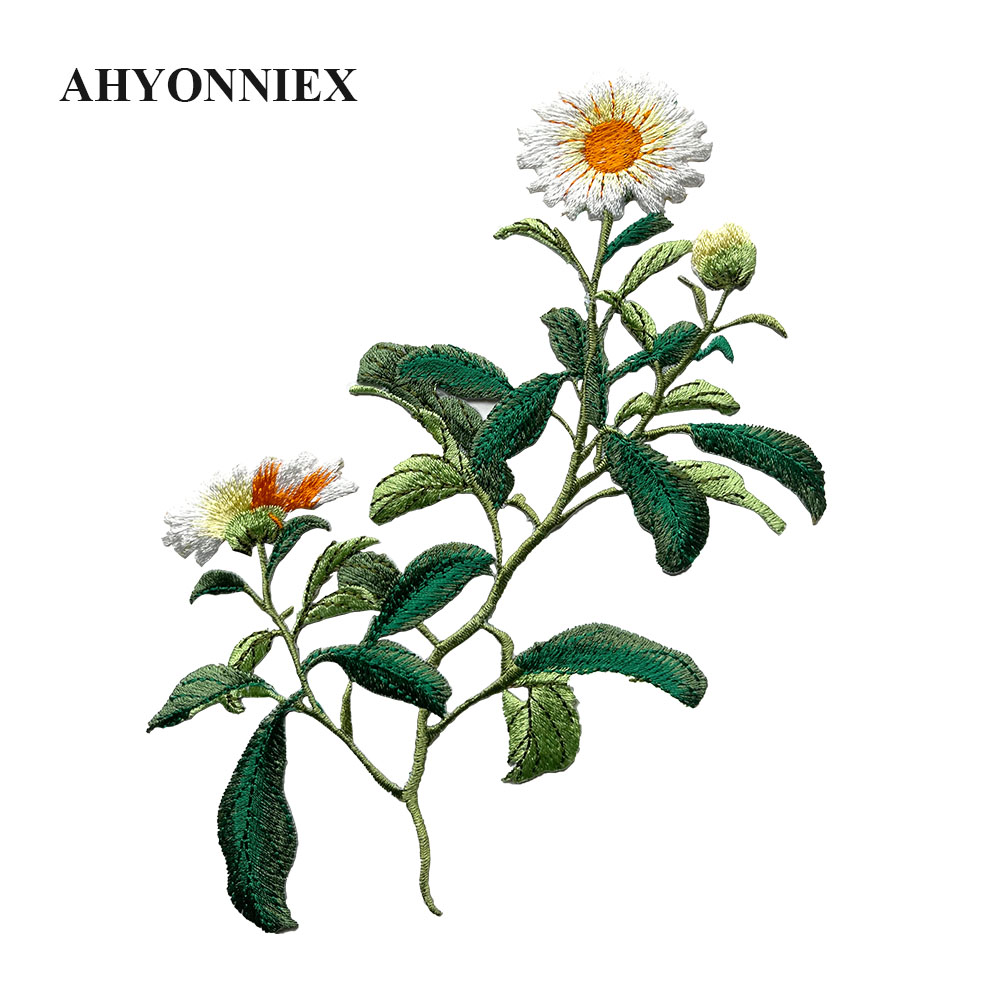 1 Piece Iron on Embroidery Pat - Embroidery Daisy Flower ulasan dan harga