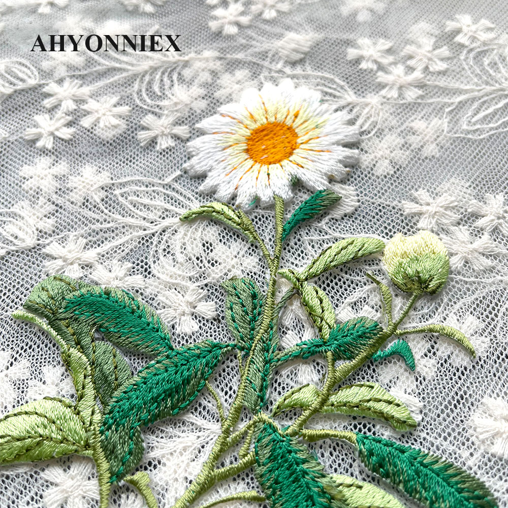 1 Piece Iron on Embroidery Pat - Embroidery Daisy Flower ulasan dan harga