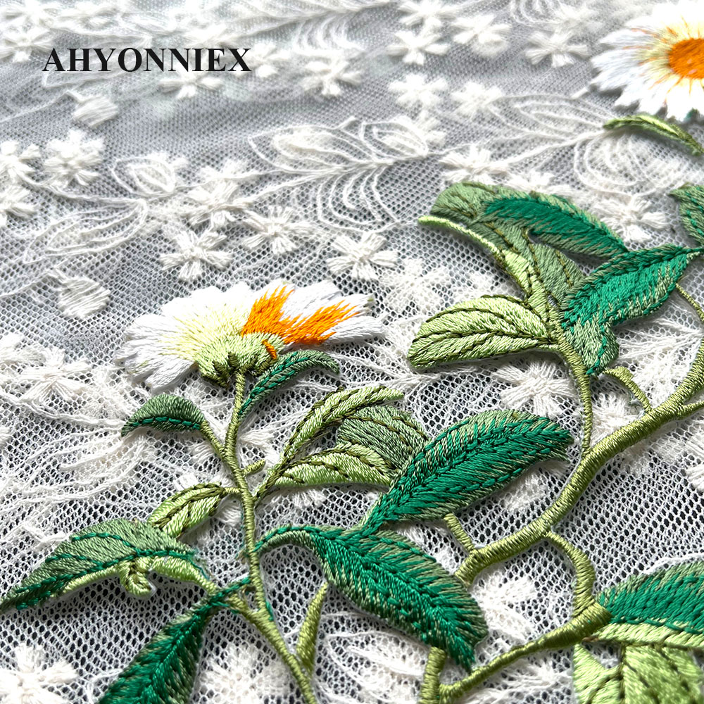 1 Piece Iron on Embroidery Pat - Embroidery Daisy Flower ulasan dan harga