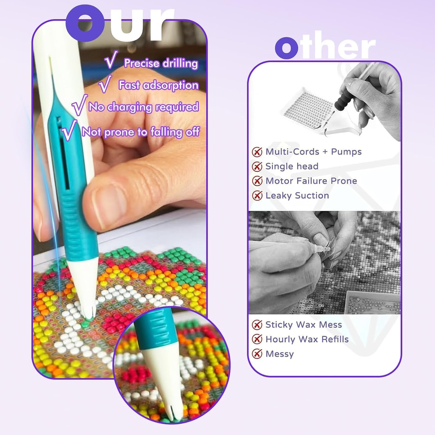 Automatic Diamond Painting Art - Embroidery Needle Pen ulasan dan harga